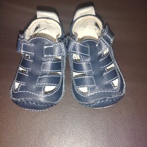 RileyRoos Chessie Leather  Sandals Navy Blue Baby Sandals 6 To 12 Months